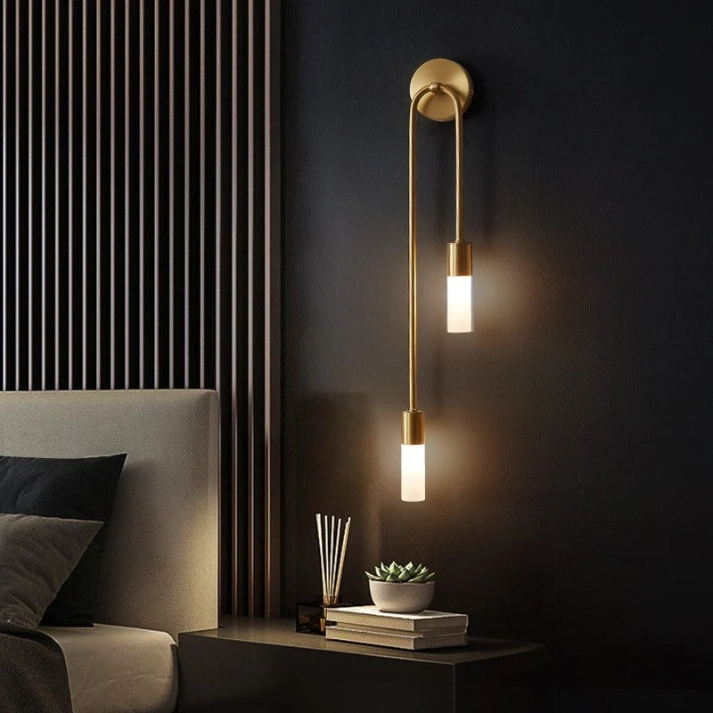 Gouden Wandlamp 2-Lichts Sticks – Moderne LED Verlichting voor Woonkamer en Slaapkamer | Sansoti