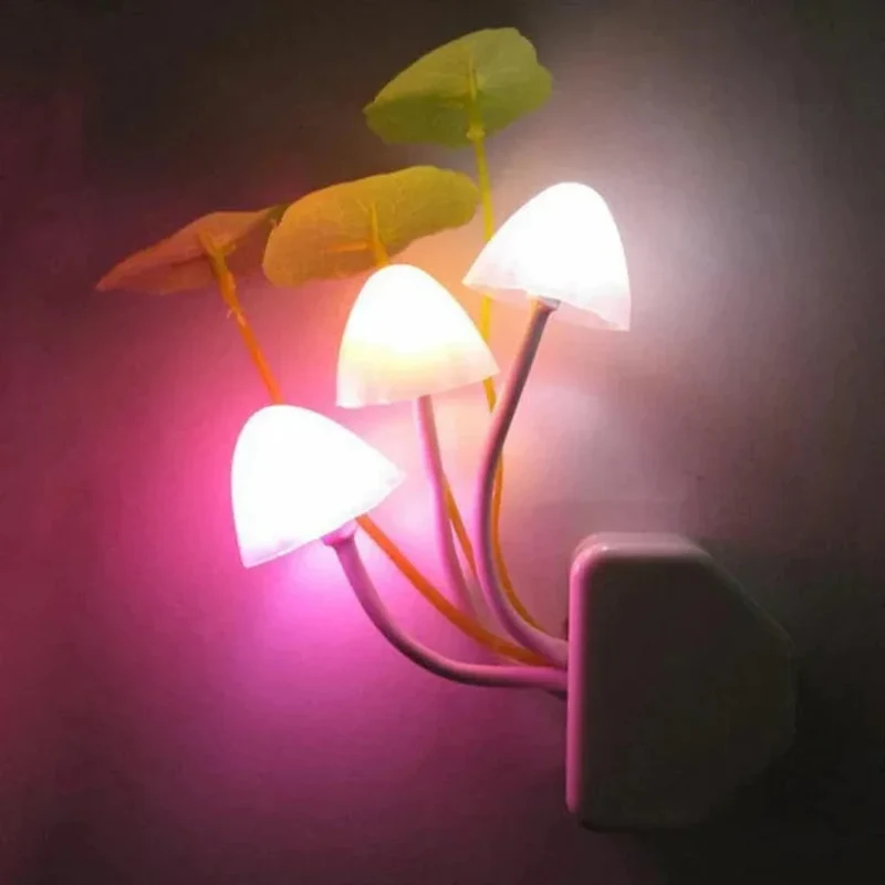 Paddenstoel Nachtlampje met Lichtsensor 220V EU Stekker Zachte Silicone Sfeerverlichting Kinderkamer | Sansoti
