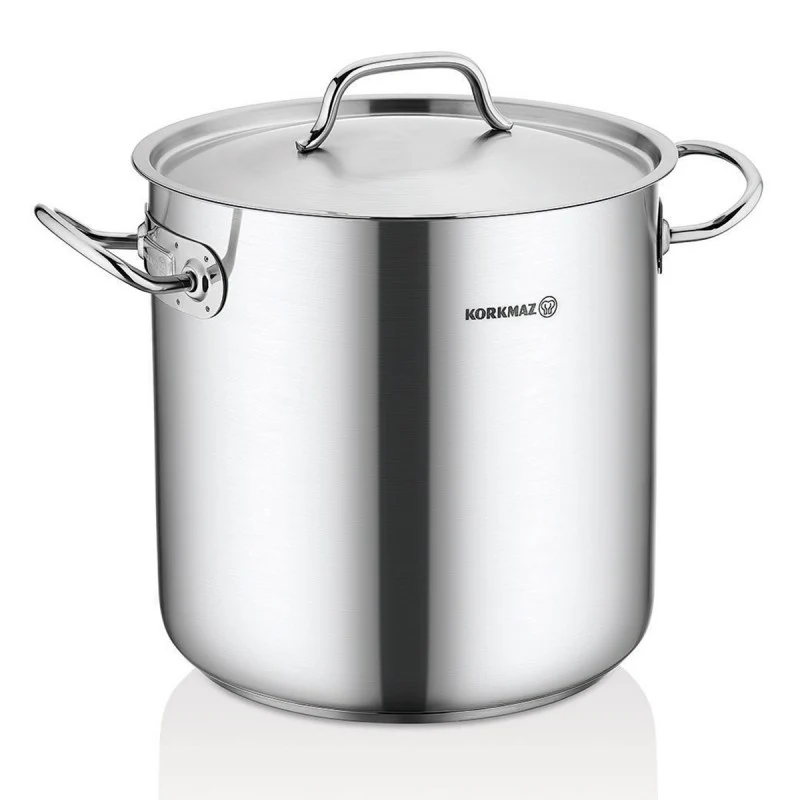 Korkmaz Gastro Proline RVS Soeppan XXL 33.5L – Grote Kookpan Ø36 cm – Voor Inductie, Gas, Keramisch – Met Deksel en Maatverdeling
