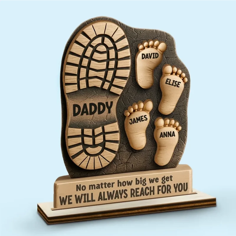 Heren Gepersonaliseerde Houten Plaquette – Uniek Vaderdag Cadeau