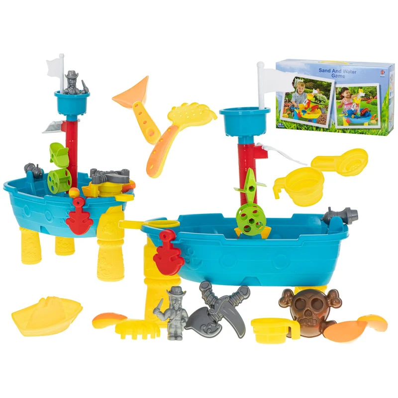 Piratenschip Zand- en Watertafel 25-delig – Speeltafel met Fontein, Accessoires & Piratenfiguren – Voor Kinderen vanaf 3 Jaar