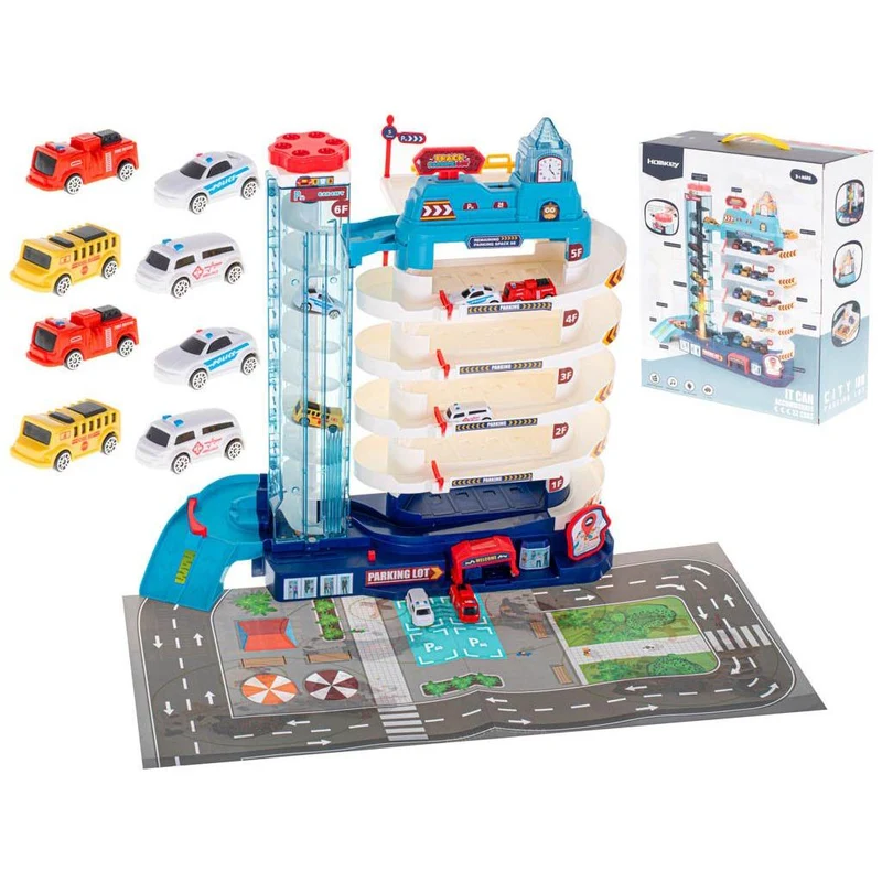 Speelgoed Parkeergarage met Lift en 8 Auto’s – 5 Verdiepingen – Garage Speelset Kinderen