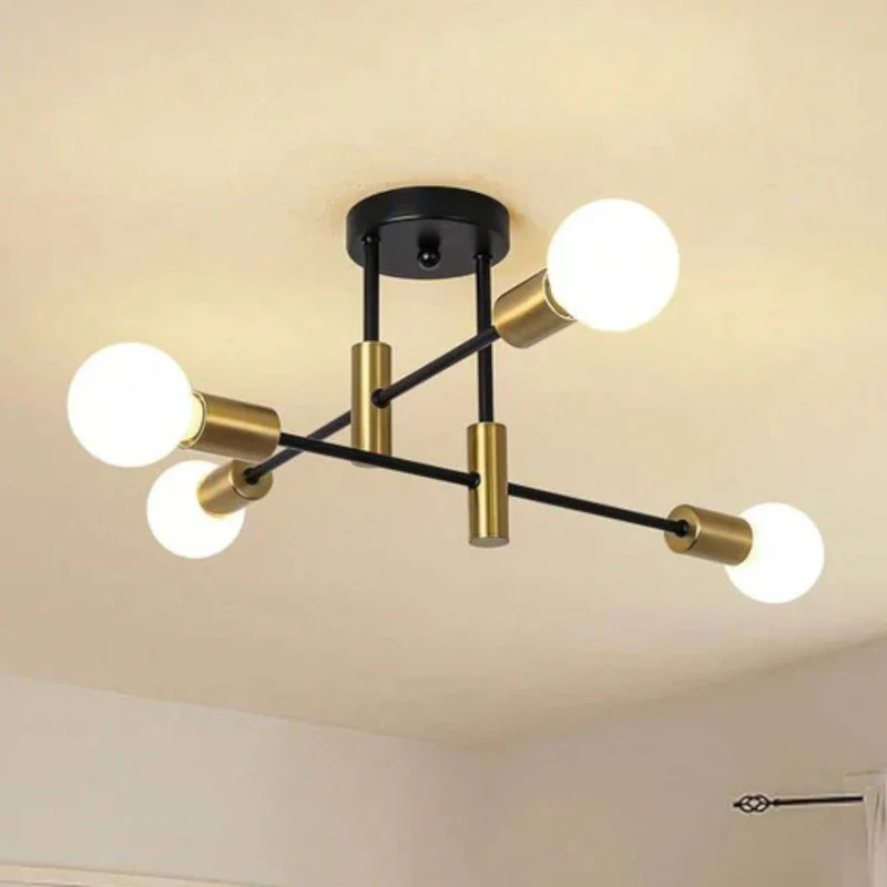 Plafondlamp Starburst IJzeren Armen E27 Nordic Mid-Century Design Moderne Verlichting voor Woonkamer Eetkamer | Sansoti