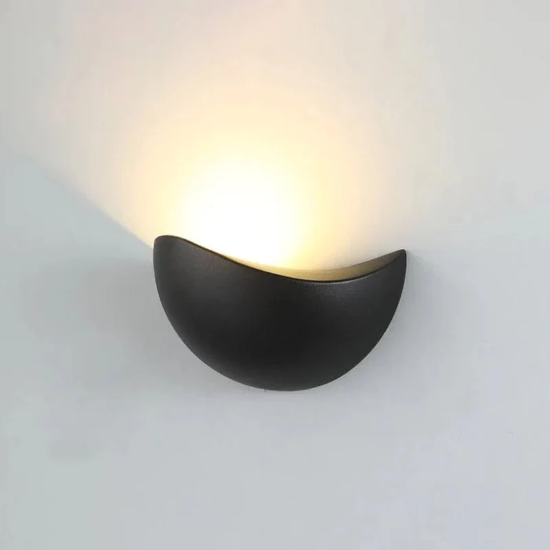 Halfronde LED Wandlamp Aluminium 20cm Warm Neutraal Wit Licht Slaapkamer Woonkamer Gang Waterdicht IP65 | Sansoti