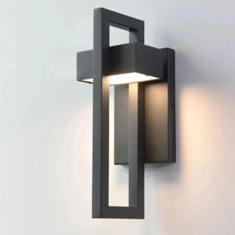 Buitenwandlamp Zwart Up Down Verlichting IP65 Waterdicht Tuin Terras Balkon Staal Glas E27 2 Maten Buiten | Sansoti