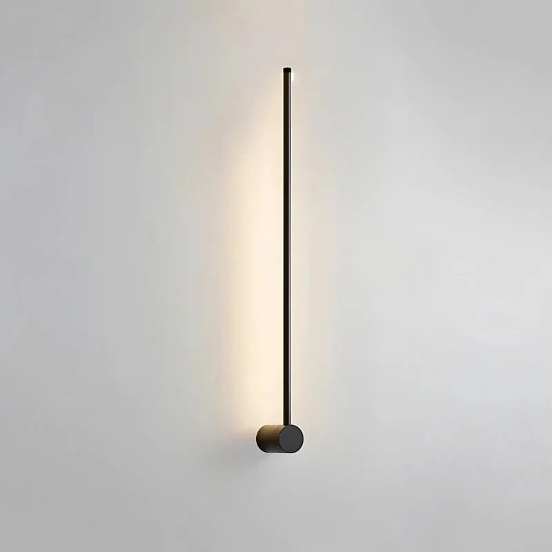 Minimalistische LED Wandlamp Aluminium 60-80cm Zwart Goud Woonkamer Slaapkamer Hal Modern Strak Design | Sansoti