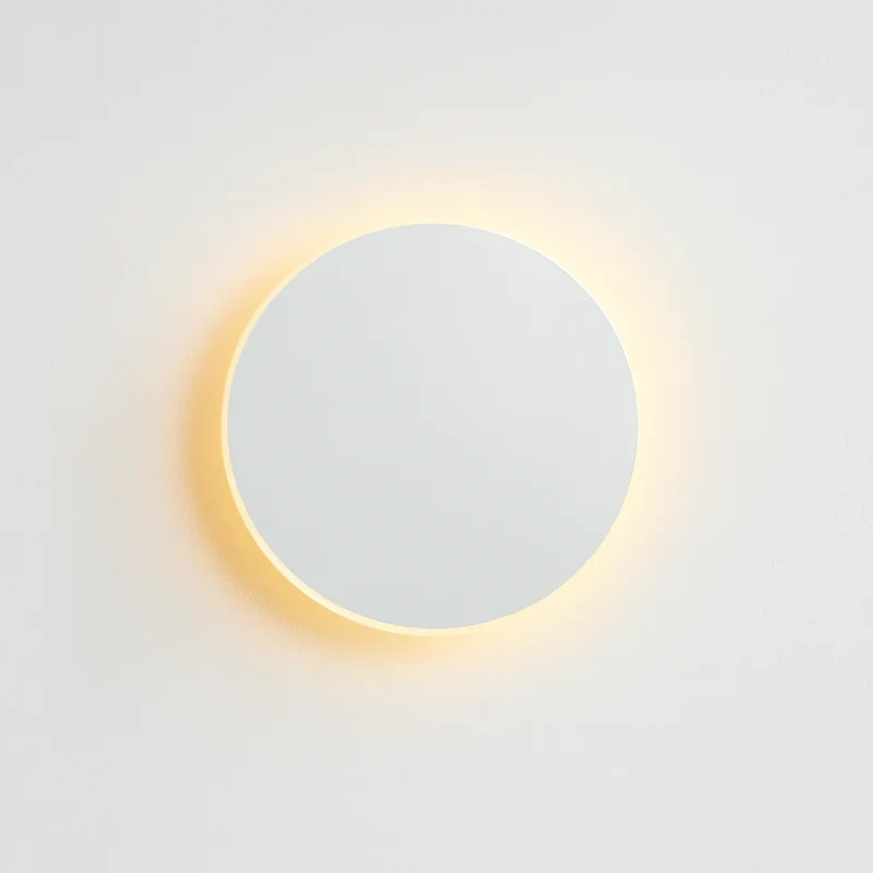 Ronde LED Wandlamp met Achtergrondverlichting Aluminium Acrylic Design Gang Slaapkamer Woonkamer Verlichting | Sansoti