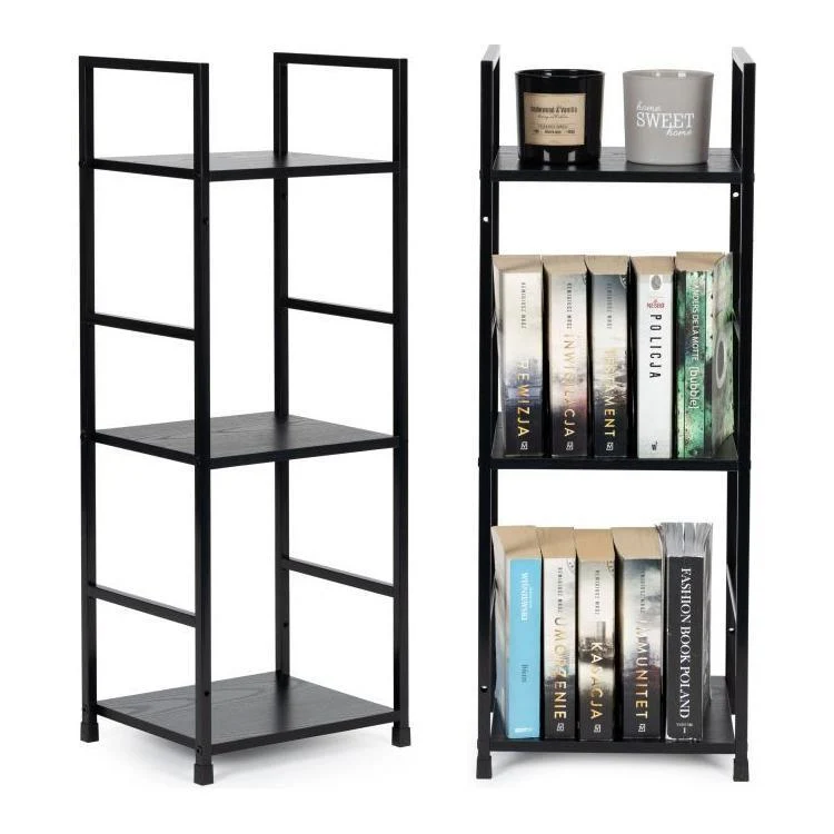 Modern Home industriële loft stijl boekenkast met 3 planken - 80 x 29 x 23,5 cm - Bruin