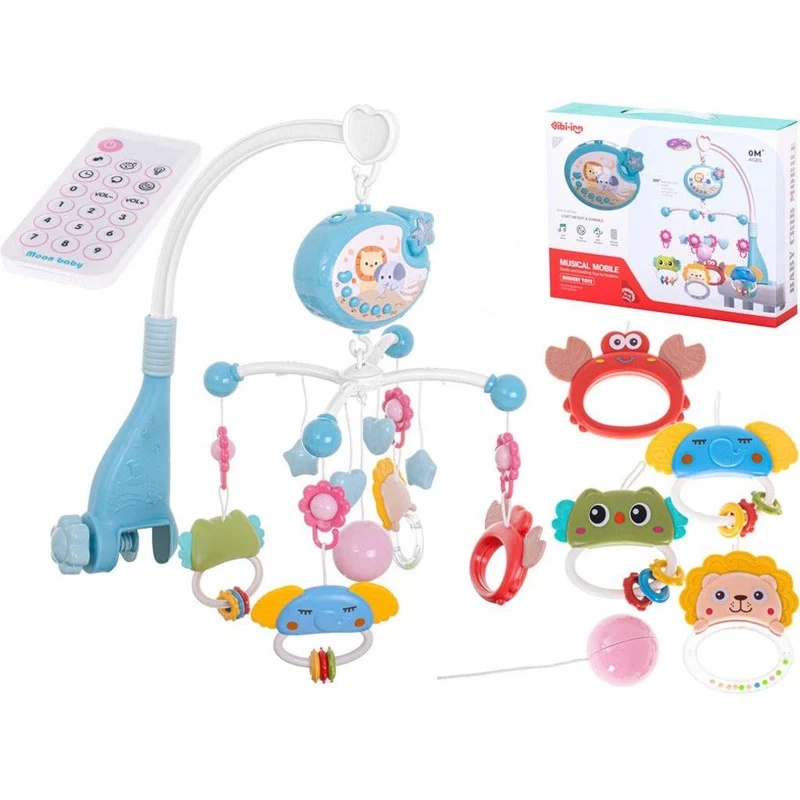Lullaby Ster Boxmobiel Blauw – Baby Mobiel met 40 Melodieën – Sterprojector – 3 Timerstanden – Inclusief Afstandsbediening – Voor Wieg & Ledikant