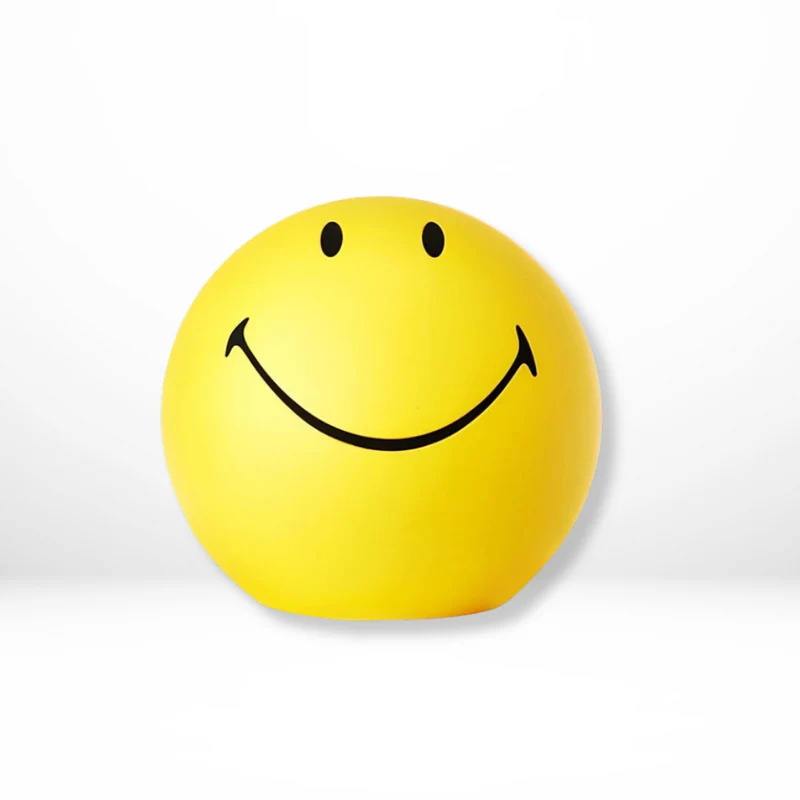 Gele Smiley LED Tafellamp - Dimbaar Kinderkamer Decoratie