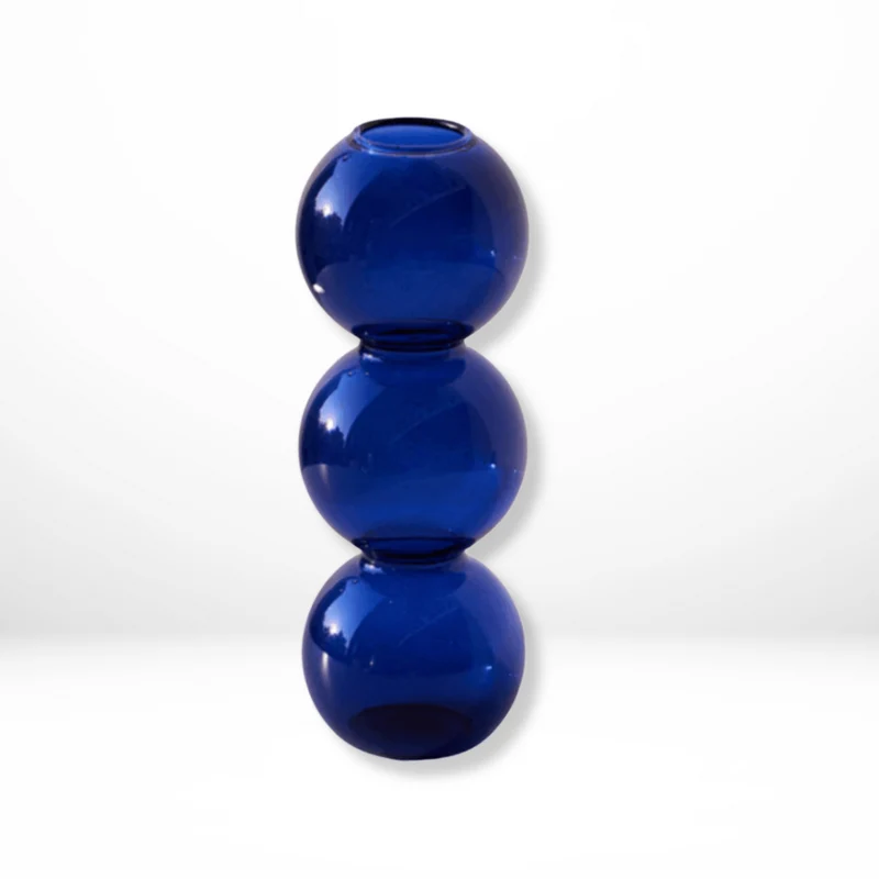 Handgeblazen Glazen Bubbelvaas Transparant – Modern Design