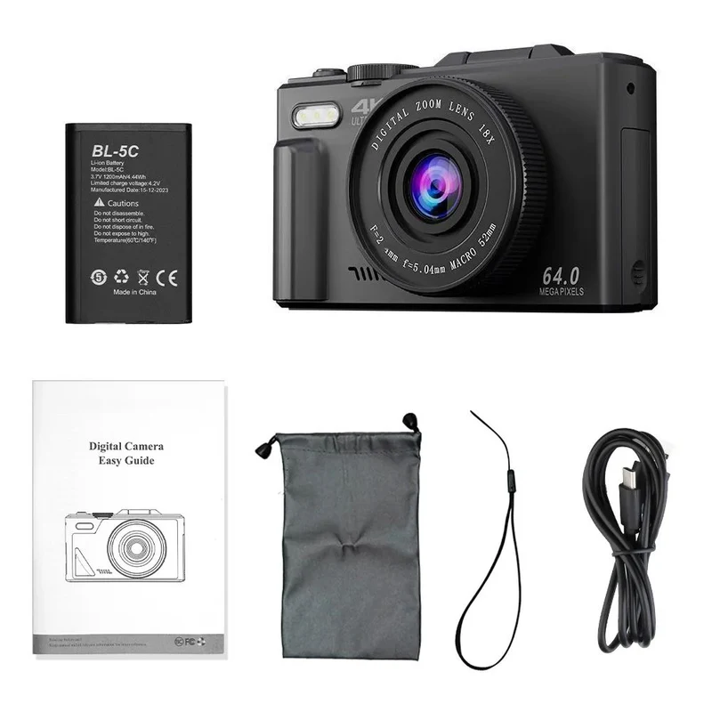 ZoomPro 4K Vlog Camera | 18x Zoom | Flip Screen | WiFi
