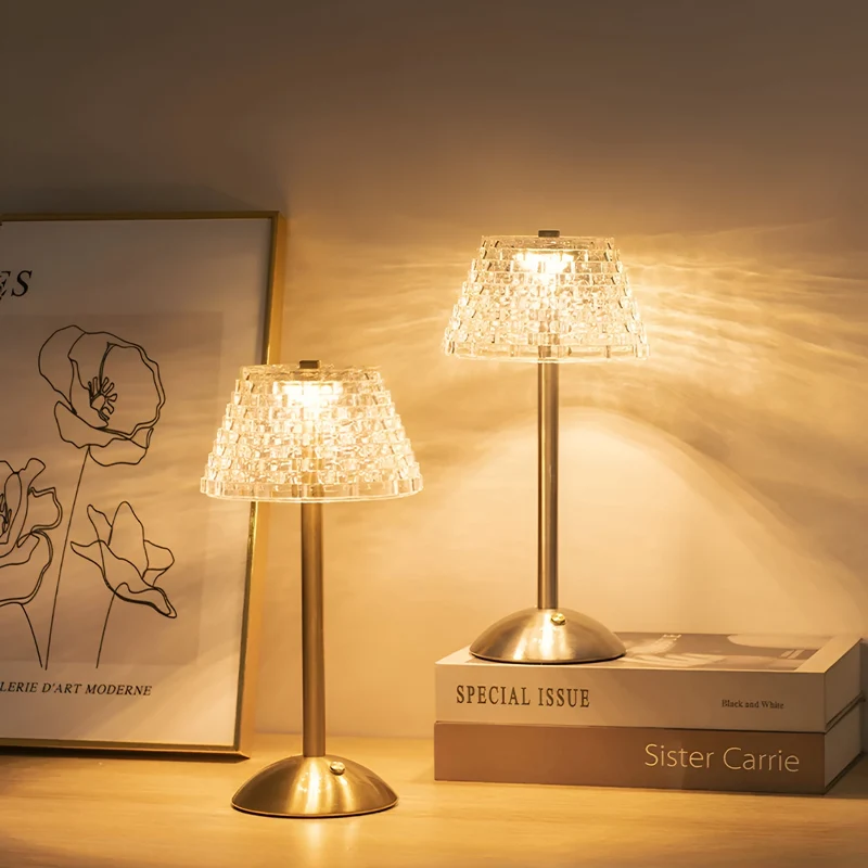 Draadloze Tafellamp Eettafel 30 cm Hoog Glas Touch 3 Lichtkleuren 3600 mAh USB-C | Sansoti