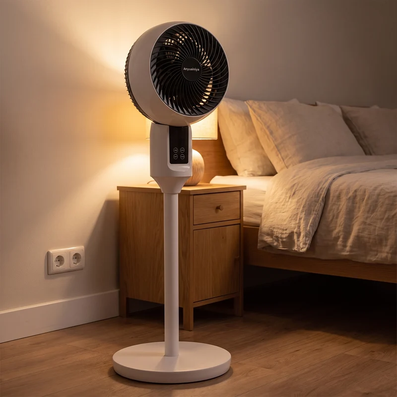 Stille Ventilator Slaapkamer 26 dB Timer 7,5 Uur 3D Oscillatie Verstelbaar 47-100 cm DC-Motor | Sansoti