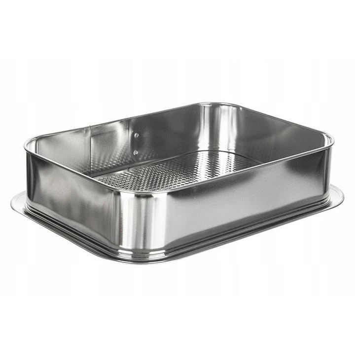 Tortownica rechthoekige springvorm 34 x 24 x 8 cm zilver