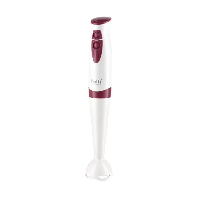 Botti Vendi staafmixer 250 W – 2 snelheden – Wit/Bordeaux – Duurzaam kunststof & RVS – Compact en krachtig