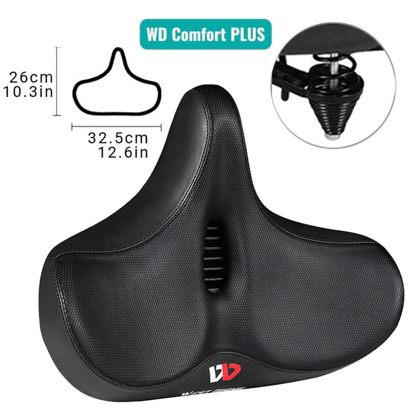 Ergonomisch Fietszadel Breed Ademend 23cm Gel Vulling Comfortabel Rijden Lange Tochten Universeel Pasvorm | Sansoti