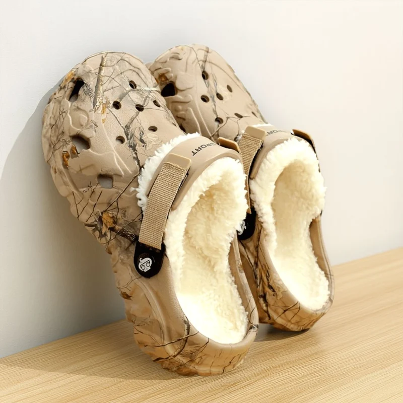Gevoerde Clogs Pantoffels voor Dames & Heren Winter - Warme EVA Tuinschoenen met Bont - Unisex Huisslippers | Sansoti