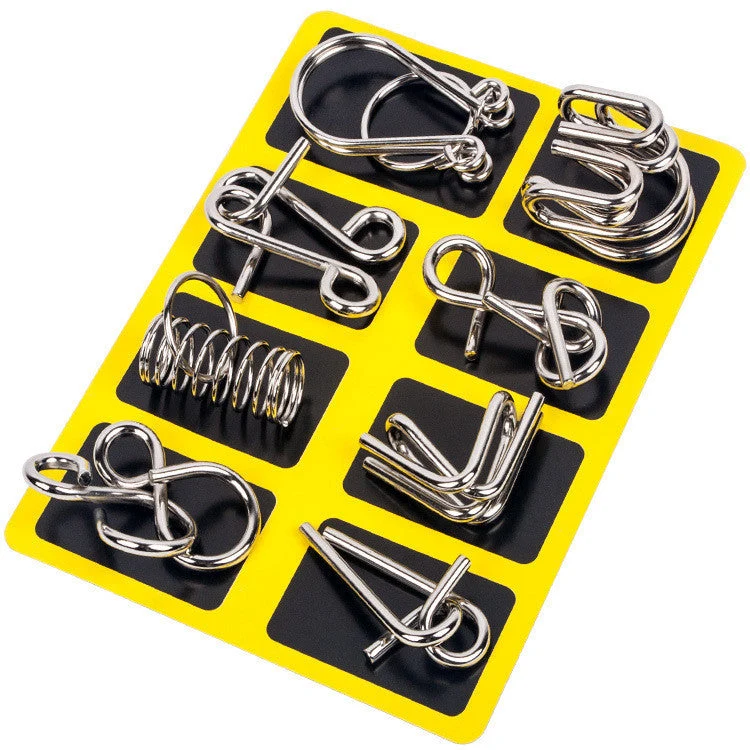 Metalen Hersenbrekers Puzzelset – Denkuitdaging Geschenkset voor Logisch Redeneren | Sansoti