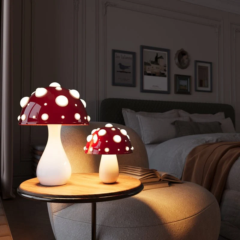 Minimalistische Paddenstoelvormige Tafellamp met Warm Licht – Moderne Sfeerverlichting voor Woonkamer, Slaapkamer en Nachtkastje | Sansoti
