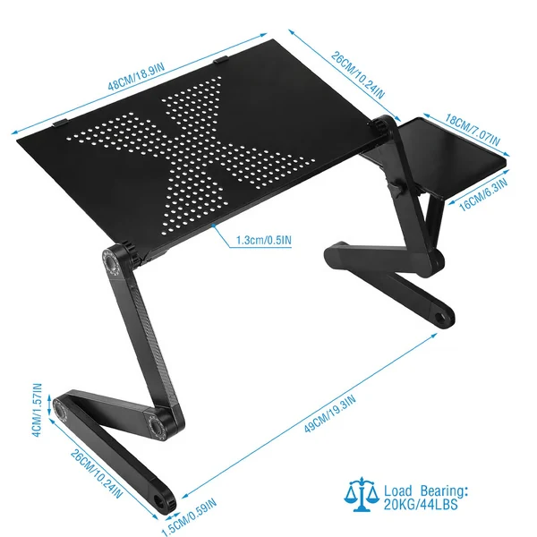 360° Draaibare Ergonomische Laptopstandaard met Verstelbare Hoogte en Kantelhoek voor Thuiswerken | Sansoti