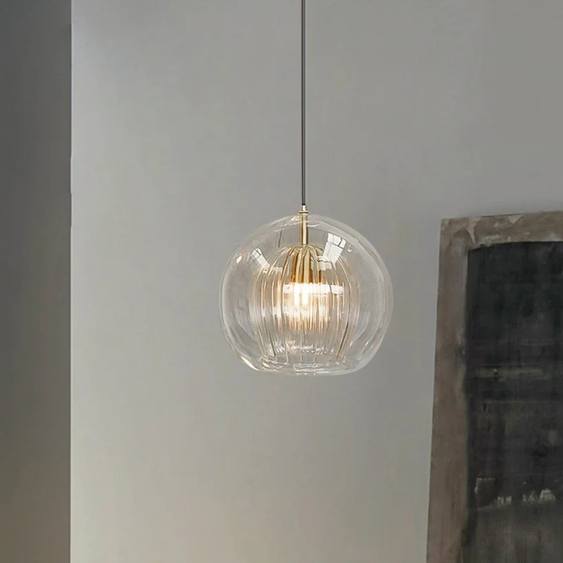 Hanglamp Glas Rond Transparant Amber G4 LED Modern 1-Lichts | Sansoti