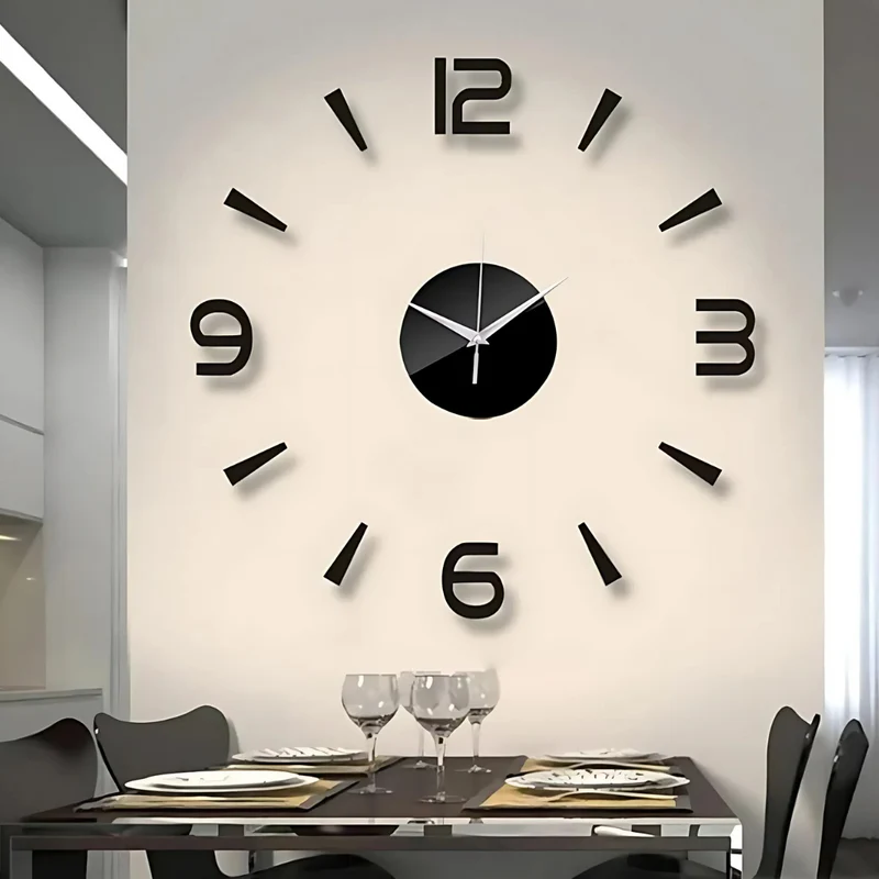 Chrona - Grote Moderne Wandklok Zwart