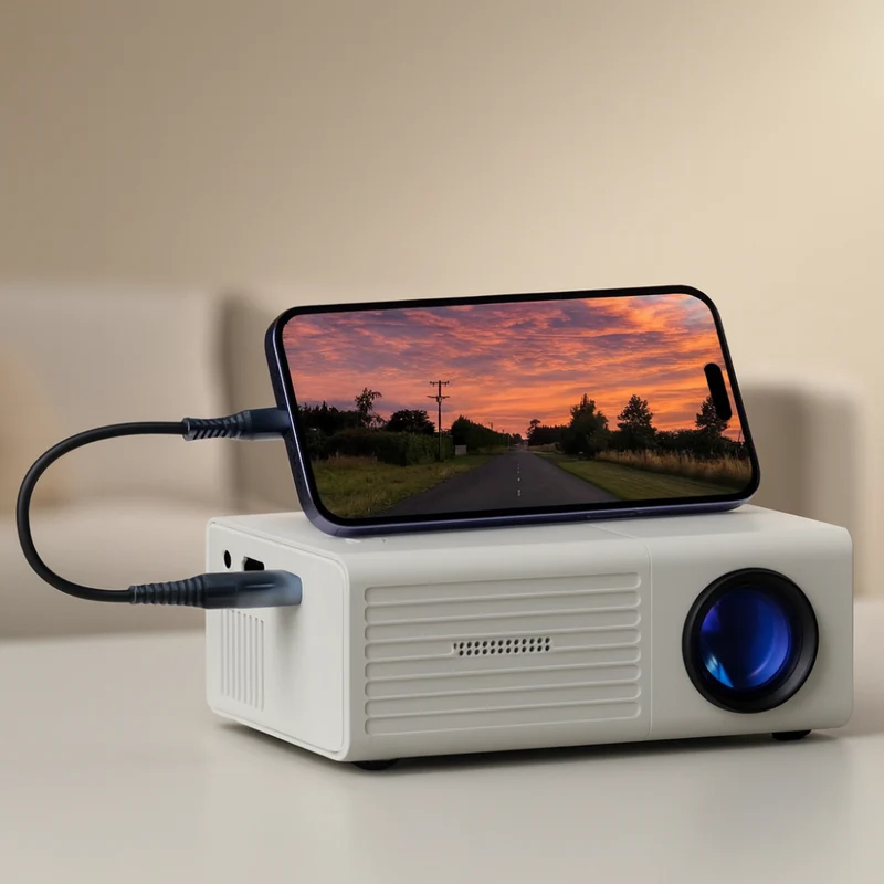 Compacte HD-Projector 3000 Lumen LED Thuisbioscoop Mobiel Outdoor Beamer Draagbaar HDMI USB Home Cinema | Sansoti