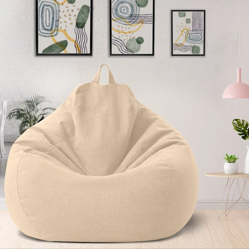 Luxe Linnen Zitzak met Vulling – Comfortabel & Ergonomisch
