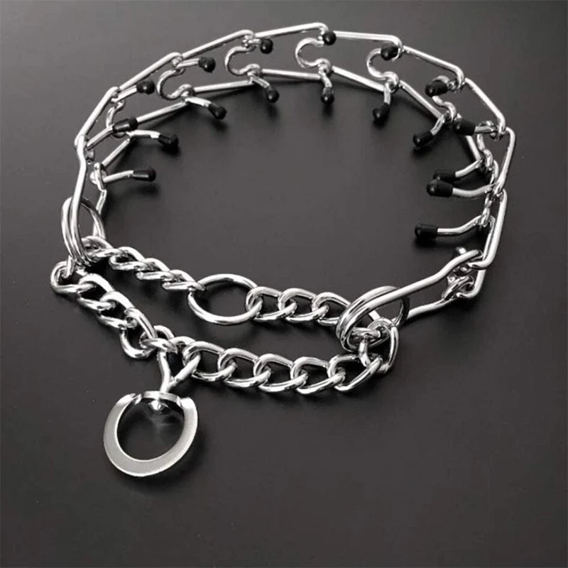 Verstelbare Trainingsband Hond met Gummi Punten Metalen Schakels Medium tot Groot Gedragstraining Opvoeding | Sansoti