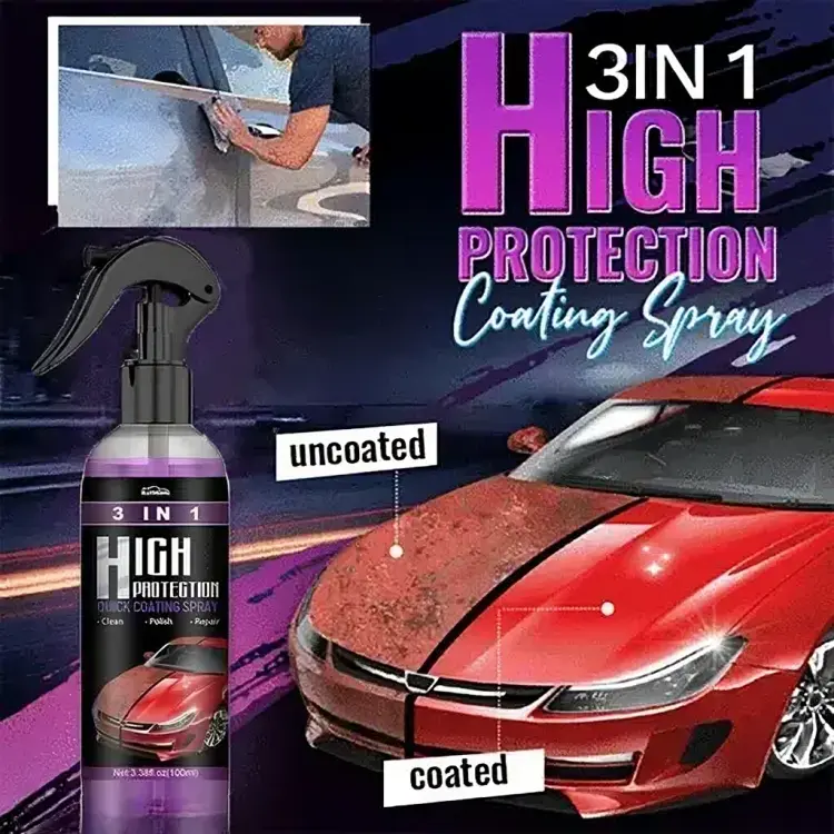 3-in-1 Auto Beschermende Coating Spray – Hoogglans & Waterdicht – Voor Lak & Exterieur | Sansoti