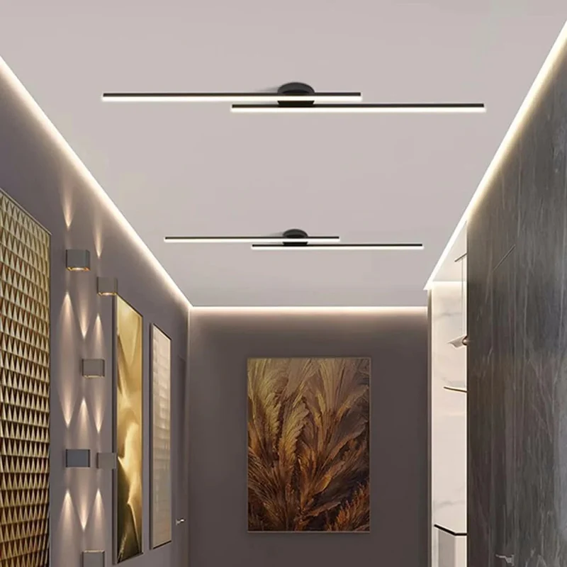 Langwerpige LED Plafondlamp Aluminium Dimbaar Modern 60cm 90cm 120cm Zwart Wit Goud | Sansoti