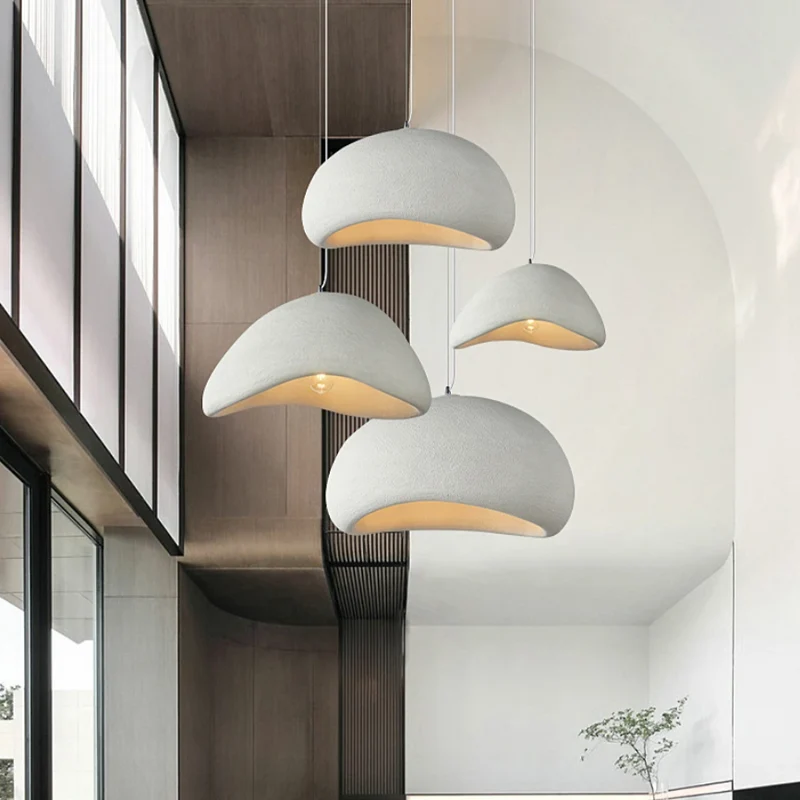 Minimalistische Hanglamp met Natuurlijke Textuur en Warm Sfeerlicht voor Eetkamer en Woonkamer | Sansoti
