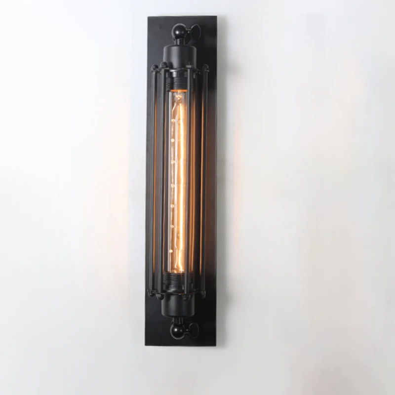 Vintage Wandlamp LED Metaal Gietijzer Zwart Zilver Brons 47x10cm | Sansoti