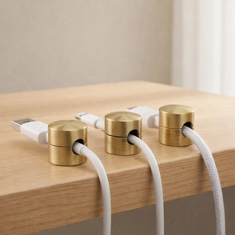 Kabelclips Zelfklevend Kabelmanagement 3 Stuks Aluminium Goud Zilver Zwart Bureau Wand | Sansoti