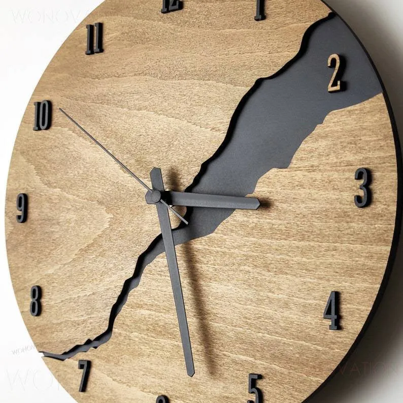 Houten Wandklok 30x30cm met Modern Minimalistisch Design | Sansoti