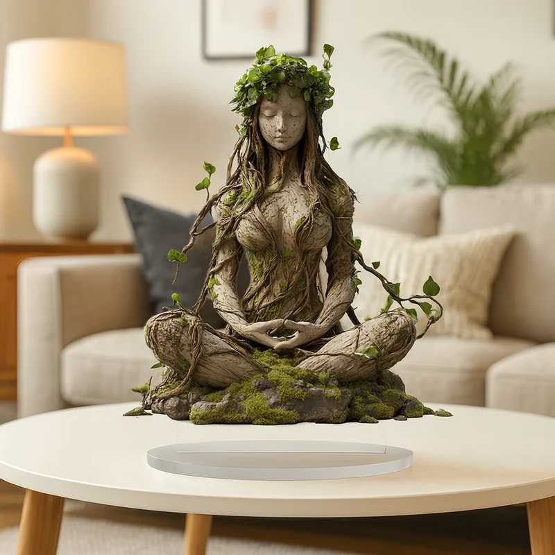 Spirituele Godin Sculptuur Acryl – Meditatieve Woonkamerdecoratie voor Mindfulness – 16.3×20 cm Moderne Kunstfiguur | Sansoti