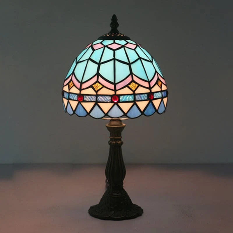 Tafellamp van Tiffany-Glas - Klassieke Loodlijnen