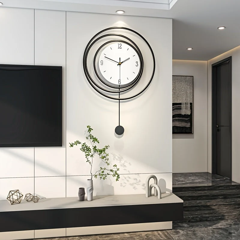 Moderne Metalen Wandklok - Stijlvol & Stil (72x45 cm)