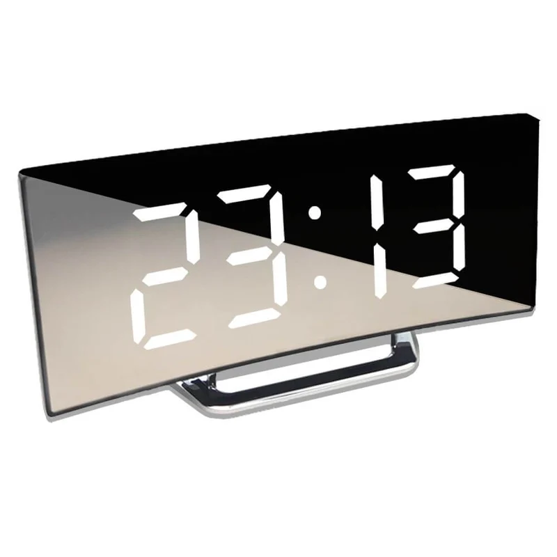 Moderne Gebogen LED Wekker met Digitale Display