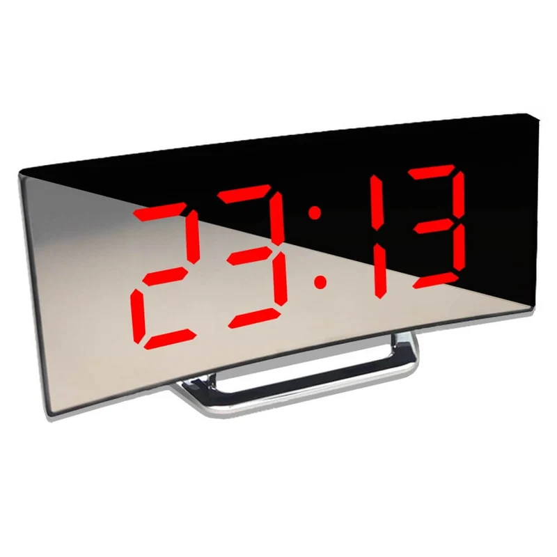 Moderne Gebogen LED Wekker met Digitale Display