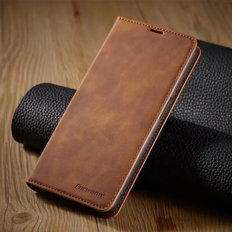 Magnetische Lederen Telefoonhoes Samsung – Stijlvolle Bescherming met Flip-Cover en Kaarthouder | Sansoti