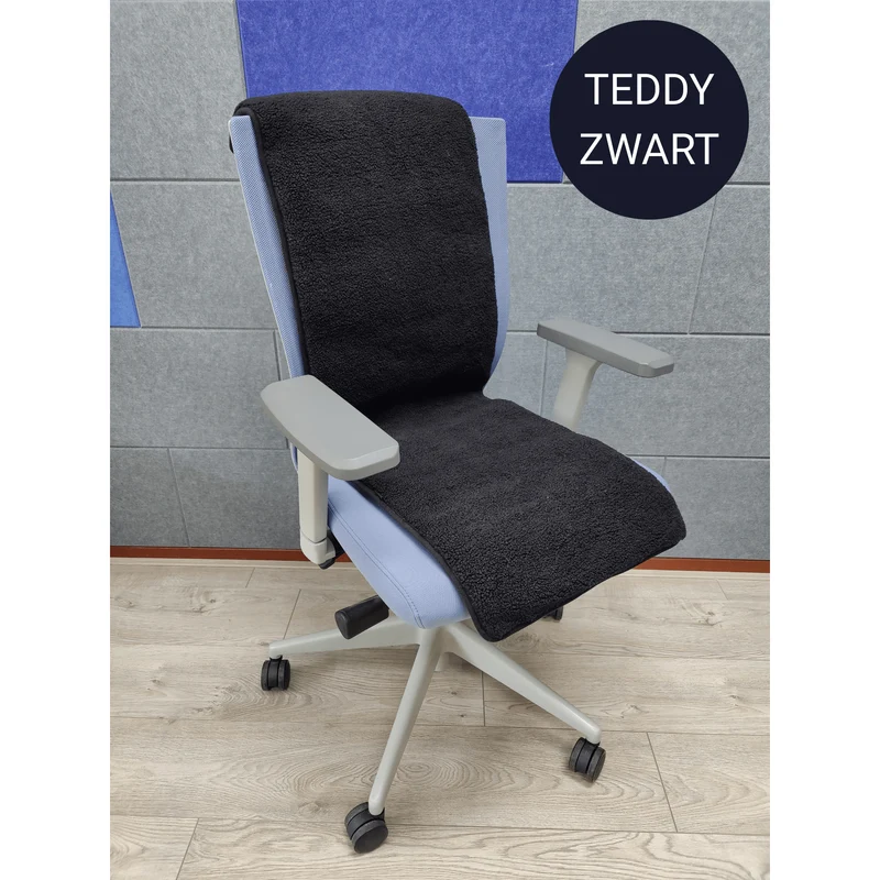 Regelbare stoel verwarmer "Vulcano" - Teddy Black - 40 x 120 cm (100 Watt)