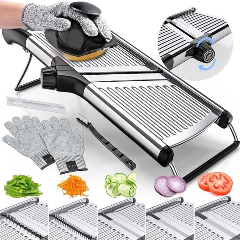 Livista Mandoline - Multifunctioneel - Mandoline Groentesnijder - Slicer Dicer - Roestvrij staal - Keukensnijder
