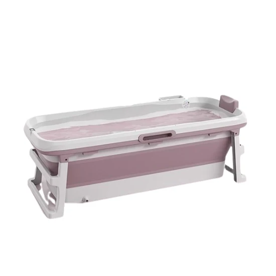 Livista Opvouwbaar Bad voor in douche XL (Roze) - Inclusief Thermometer & Onderwater LED Lichten - Volwassenen
