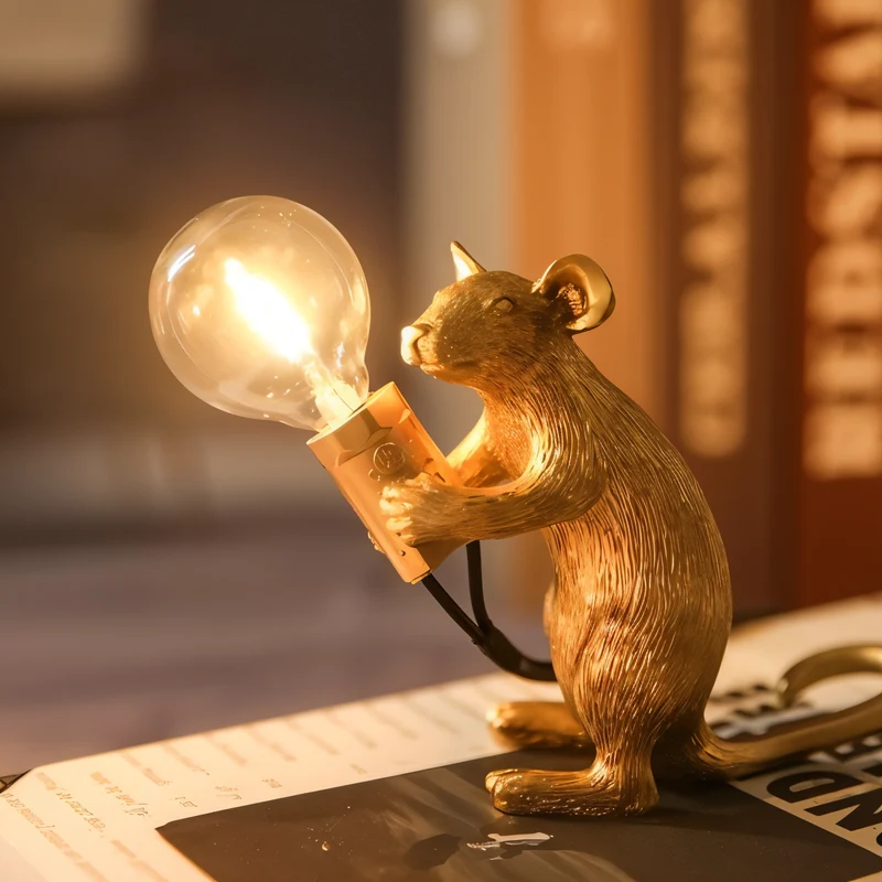 PawsGlow - Speelse vintage muis tafel lamp