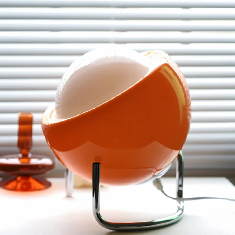 GlowSphere - Artistieke oranje glazen tafellamp