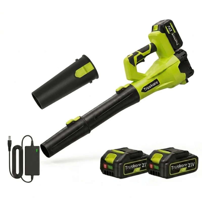 Truskore Accu Bladblazer -Draadloze Bladblazer - Lichtgewicht en Krachtig - Geschikt voor Bladeren en Tuinafval - Incl. 2x Accu's (4.0Ah)
