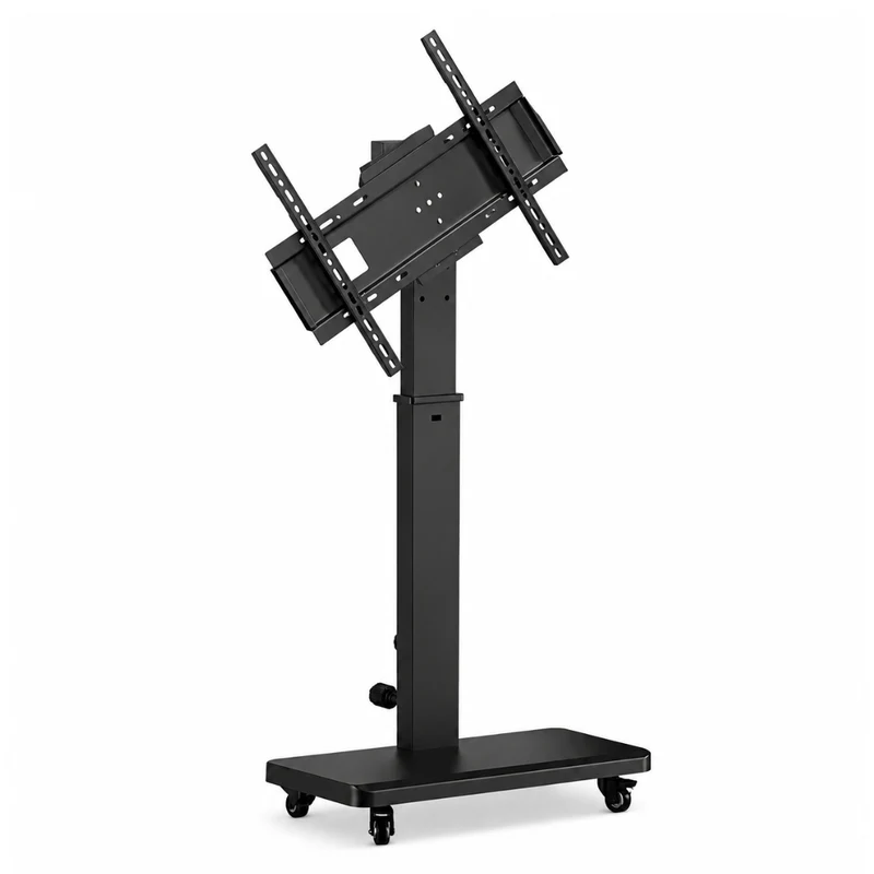 Livista Verrijdbare TV Standaard – 90° Draaibaar – Horizontaal & Verticaal – Geschikt voor 26-60 Inch – Mobiele TV Vloerstandaard – In Hoogte Verstelbaar met Handslinger – Max. 70 kg – Met Remwielen