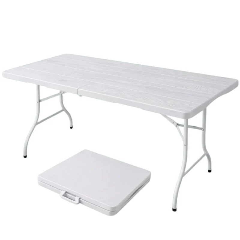 Livista Luxe Klaptafel 180x70 cm – Inklapbare Tafel - Opvouwbare Campingtafel & Stevige Tuintafel – Draagkracht tot 250 kg – Vouwtafel - Antislip en Weerbestendig -Handig voor Feest, Tuin of Camping - Wit